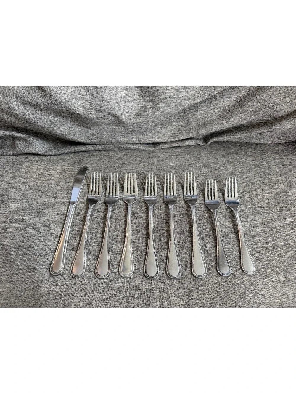 EKCO Eterna Bastille Stainless Flatware Lot 9pc Dinner Forks Salad Forks Knife